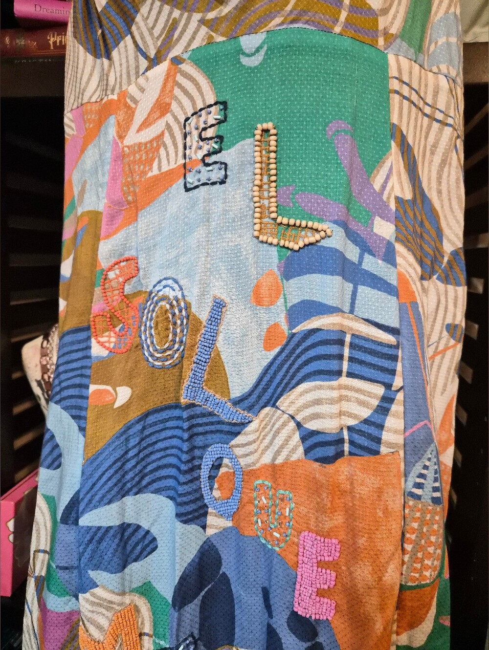 Anthropologie Celandine Beaded Market Stall Multi-Color Printed Maxi Dress Size - Picture 7 of 10